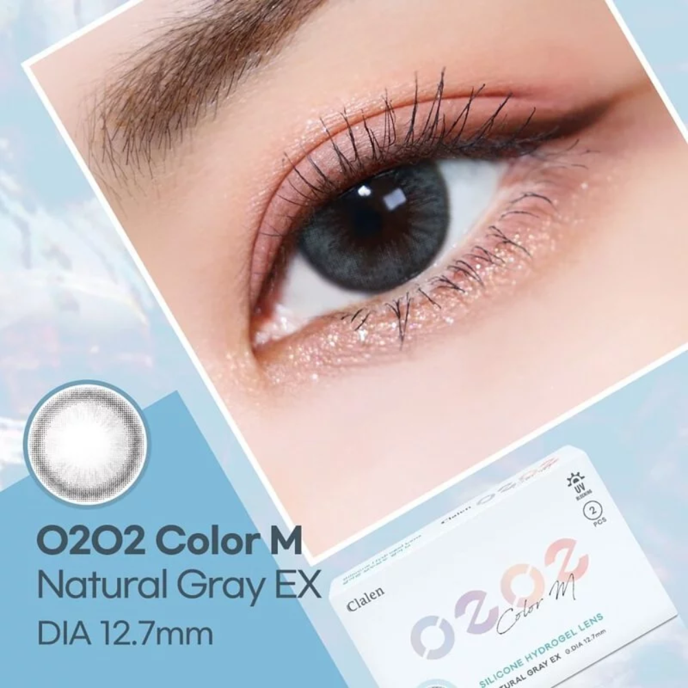 Clalen O2O2 Color M月拋 Natural Gray – Super-cons 阿瞳目隱形眼鏡專門店